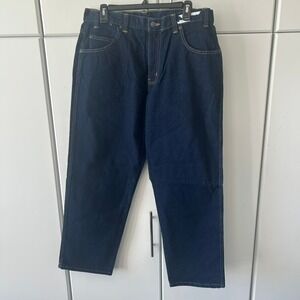 Cintas 394 Denim Mens Dark Wash Straight Leg Work Jeans 34x30 Blue Cotton‎